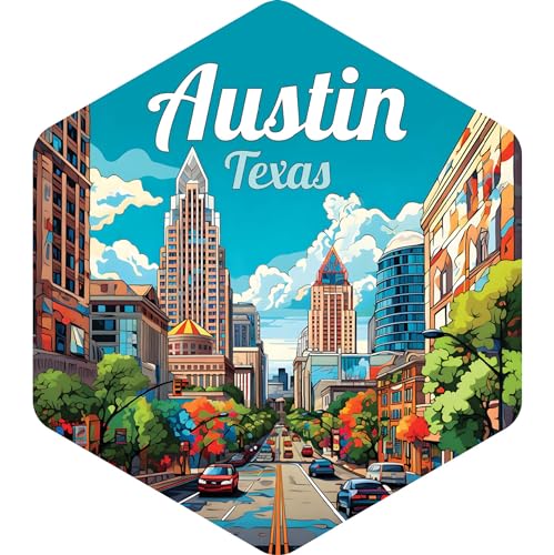Imán decorativo plano Austin Texas 2 pulgadas