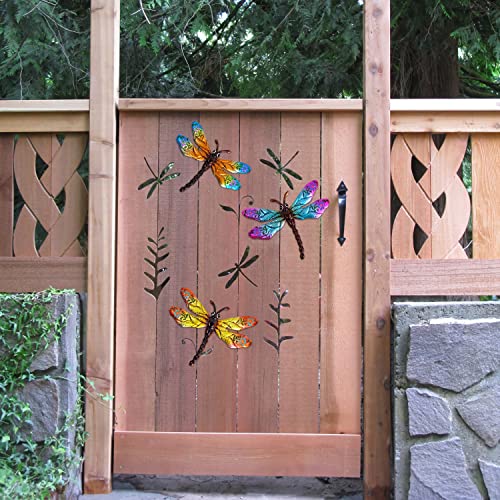 Yardancer Metal Dragonfly Wall Art Decor 3 Pack For Kitchen Living Room Bedroom Indoor Outdoor Decoration, Wall Sculpture Art #TOP6