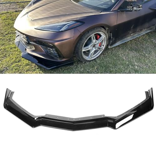 sosega Front Lip Splitter Glossy Black 5Pcs for Chevrolet Corvette C8 2020 2021 2022 2023 2024 5VM Style Front Bumper Lip Splitter