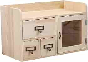 Amazon.co.jp: DENGZHOU(売店) ミニタンス 収納 卓上収納 木製