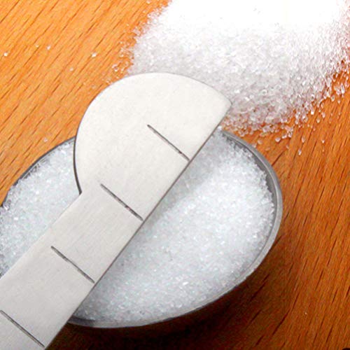 Cabilock 2 conjuntos de xícaras de medição e colher de medição de aço inoxidável, colheres de temper