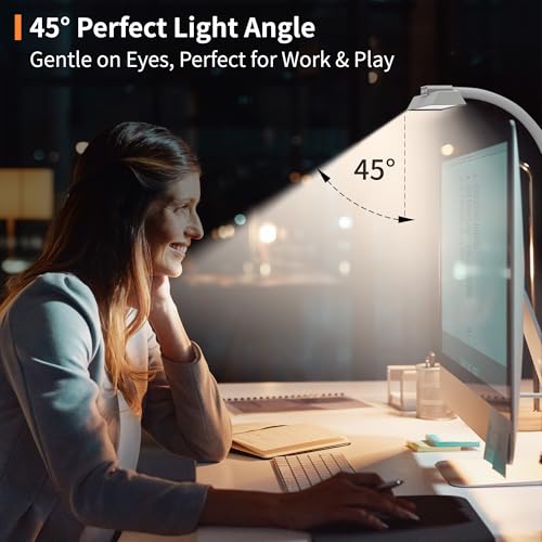 Image of Desk Lamp, 3 Colors Stepless Dimmable LED Desk Lamp for Home Office Desk Light Adjustable Memory Desk Light with Clamp, Touch Control, Desk Lamp