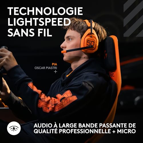 Logitech G Astro A50 X LIGHTSPEED McLaren Edition casque gaming sans fil + station d’accueil PRO G GRAPHENE PLAYSYNC Xbox Series X| + PS5 + PCMac Bluetooth dispositif de relais HDMI 2.1 Papaya - vue 5