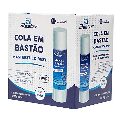 Cola Bastão Pvp Masterstick Best, Master, OFFCOLA0005, 10G Embalagem Com 12 Unidades