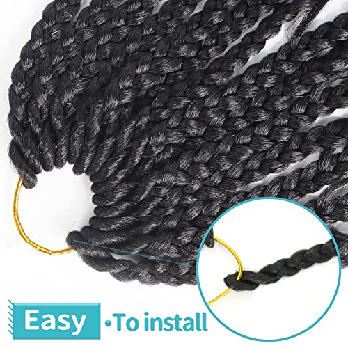 8Packs Goddess Box Braids Crochet Hair With Curly Ends 14inch Pre-looped Bohomian Crochet Box Braids Synthetic Braiding Hair Extensions (14 Inch - Image 4