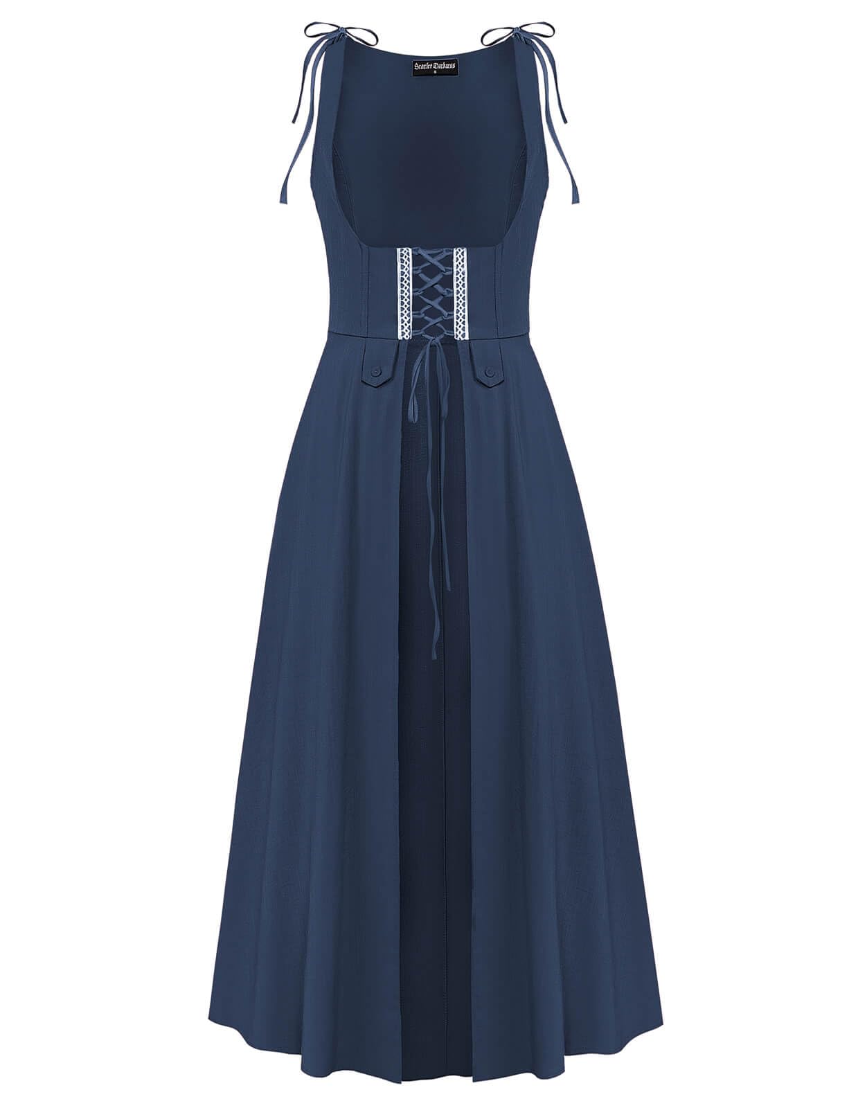 Scarlet Darkness Women Renaissance Dress Underbust Medieval Pirate Peasant Overdress