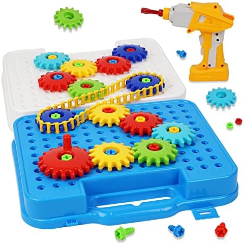 Gears Toys for Kids Ages 4-8, STEM Educational Construction Toys, Super Building Toy Set for Boys and Girls, Engineering Building Blocks Creative Learning Toy Set