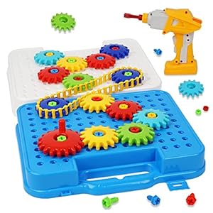 Gears toys for Kids Ages 4-8, STEM Educational Construction Toys, Super Building Toy Set for Boys and Girls, Engineering Building Blocks Creative Learning Toy Set