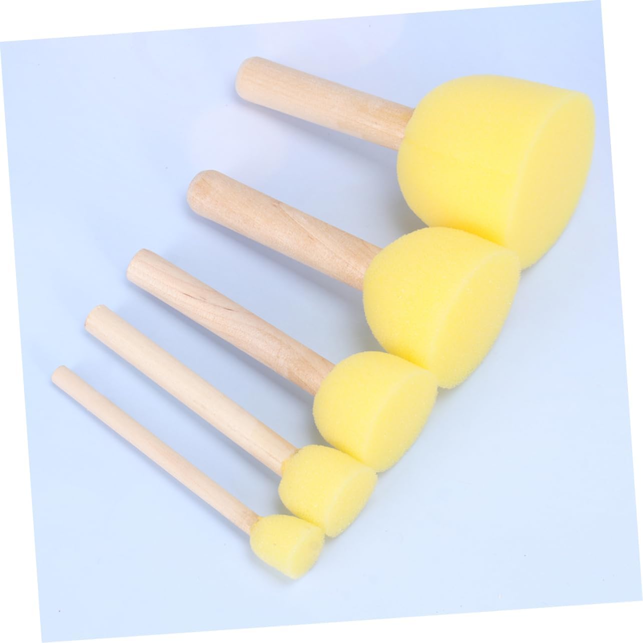 15Pcs Sponge Painting Brush Set with Wooden Handles for DIY Graffiti and Drawing Tools for Arts Crafts Multiple for Creative Fun