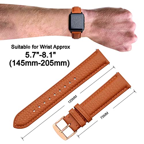Image of ANNEFIT Watch Band 18mm, Quick Release Textured Padded Leather Straps with Rose Gold Buckle for Men and Women (Orange)