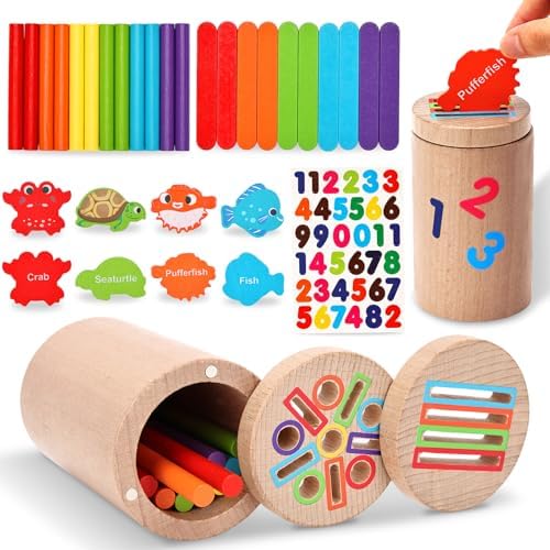 Montessori Toys for 1 2 3 Year Old, Sensory Toys for Toddlers 1-3 ...