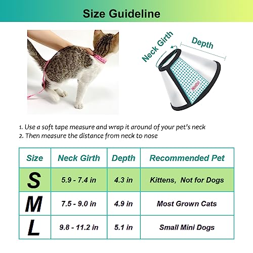 Mintcat Cat Cone, Adjustable Cat Cone Collar Soft, Lightweight Cat Recovery Collar, Protective Cat Cones To Stop Licking Pet Cone, Plastic Elizabethan Collar For Cats Kitten Small Dog After #TOP3