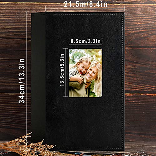 Image of Ywlake Photo Album 4x6 300 Pockets, Leather Photo Albums Holds 300 Horizontal Only Pictures Black