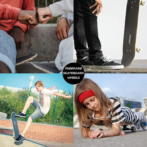 FREEDARE Rodas de skate com rolamentos 54 mm Rodas Ferramenta de Skate All-in-One T Tool Skate Grip