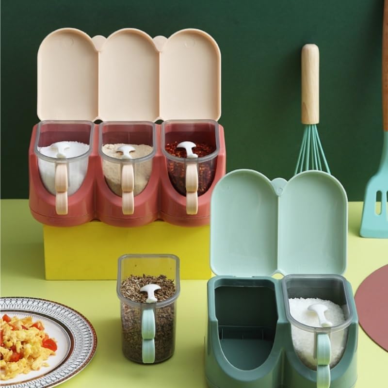 Grid Seasoning Box Nordic Household Multi Compartment Unit with Kitchen