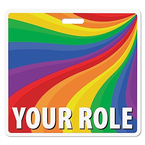 Custom Rainbow Badge Buddy (Horizontal) - Double Sided Full Color Backer Card with Border- Durable and Water Resistant Great for Security, Trade Show, Visitor, Work Badge