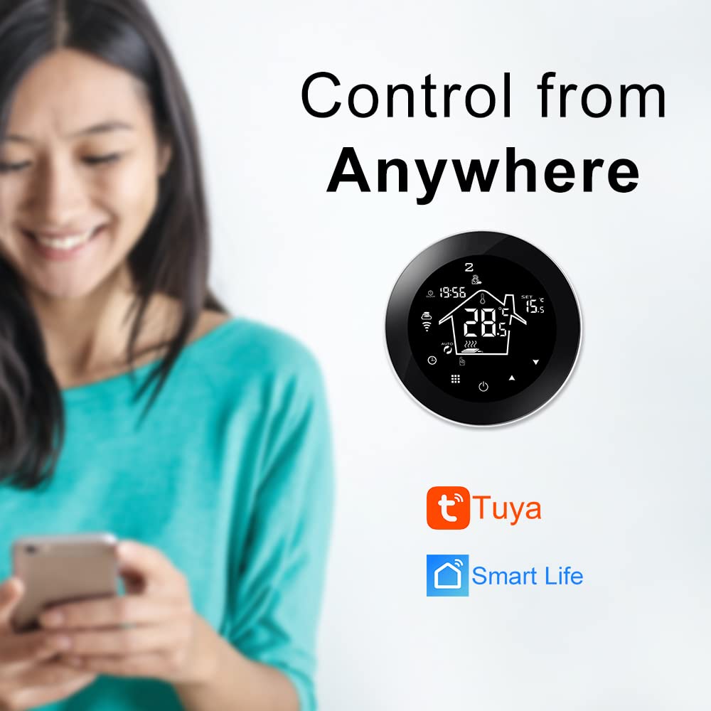 KETOTEK Termostat WiFi do ogrzewania podłogowego 3A, inteligentny termostat Tuya, kompatybilny z Alexa/Google Assistant/Smart Life, termostat programowalny