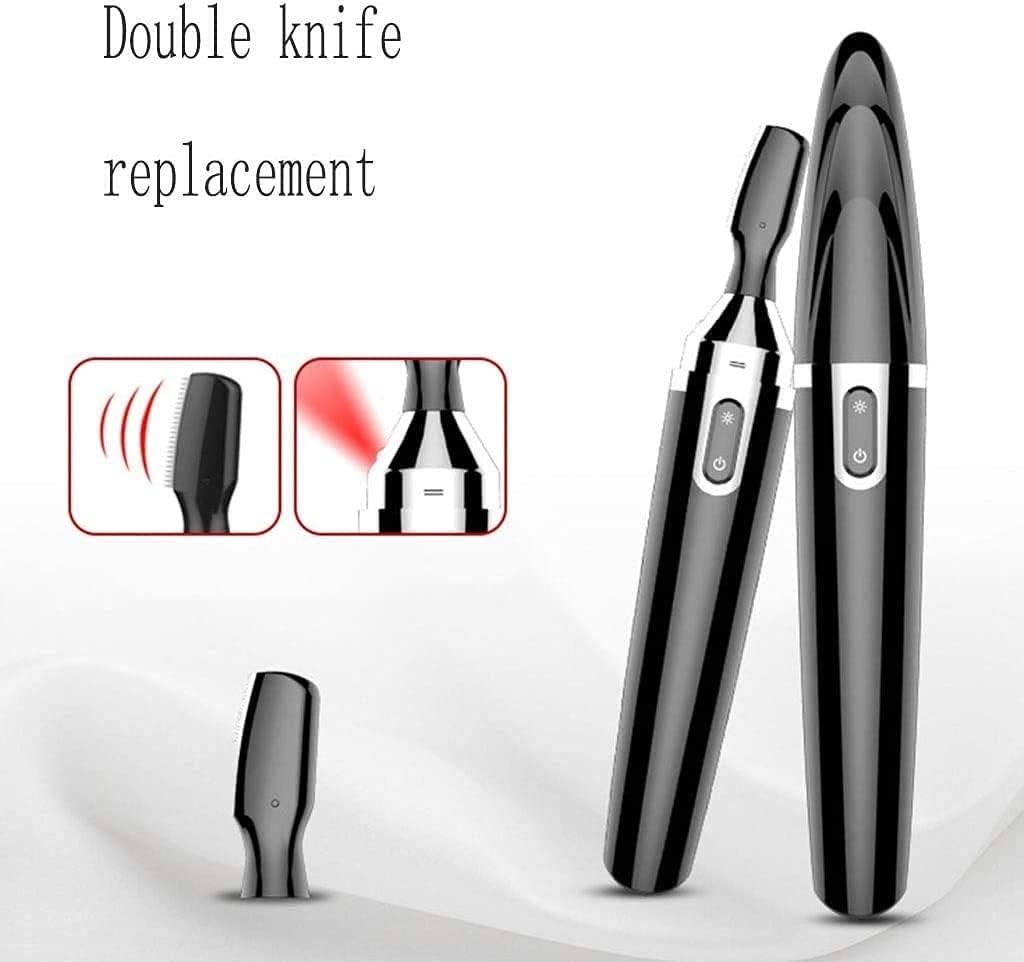 Eyebrow Trimmer, Eyebrow Razor for Women and Men, Painless Instant Hair Removal, Great for Eyebrows, Face Hair (Color : Black)