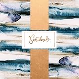 Gästebuch: Elegant Neutral für Wohnung, Geburtstag, Jubiläum, Hochzeit, Konfirmation, Kommunion, Taufe, Babyparty - Gäste Buch Classic Liniert zum Ausfüllen - Design Modern Türkis Blau Creme Rosegold