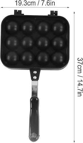 Miniatura 7 de Máquina Takoyaki de 12 agujeros, sartén Takoyaki de doble cara para hornear, sartén antiadherente para parrilla Takoyaki, molde para tartas, máquina