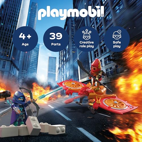 Playmobil - Heroes - Hero Drone vs Evil Ninja - Toy for ages 5+ - Gift for children - With drone and play figures for adventurous role play - 71833