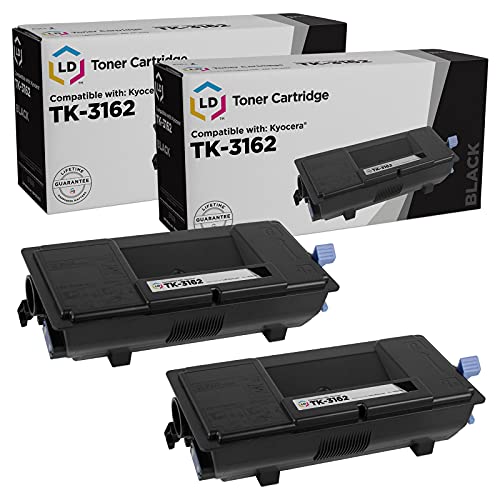 LD Products Compatible Toner Replacement for Kyocera TK-3162 (Black, 2-Pk)