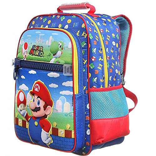 Kit Mochila de Costa Super Mario Polinylon Grande+ Lancheira Cor: Vermelho