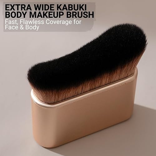 Miniatura 14 de Brocha de maquillaje corporal autobronceadora – Brocha Kabuki para autobronceador, maquillaje de piernas, aplicador de guante autobronceador
