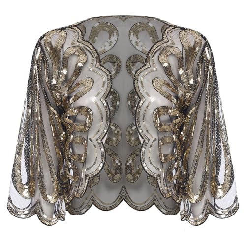 Womens Sequins Shawls Wraps 1920s Evening Cape Shawl for Evening Dresses Wedding Party4