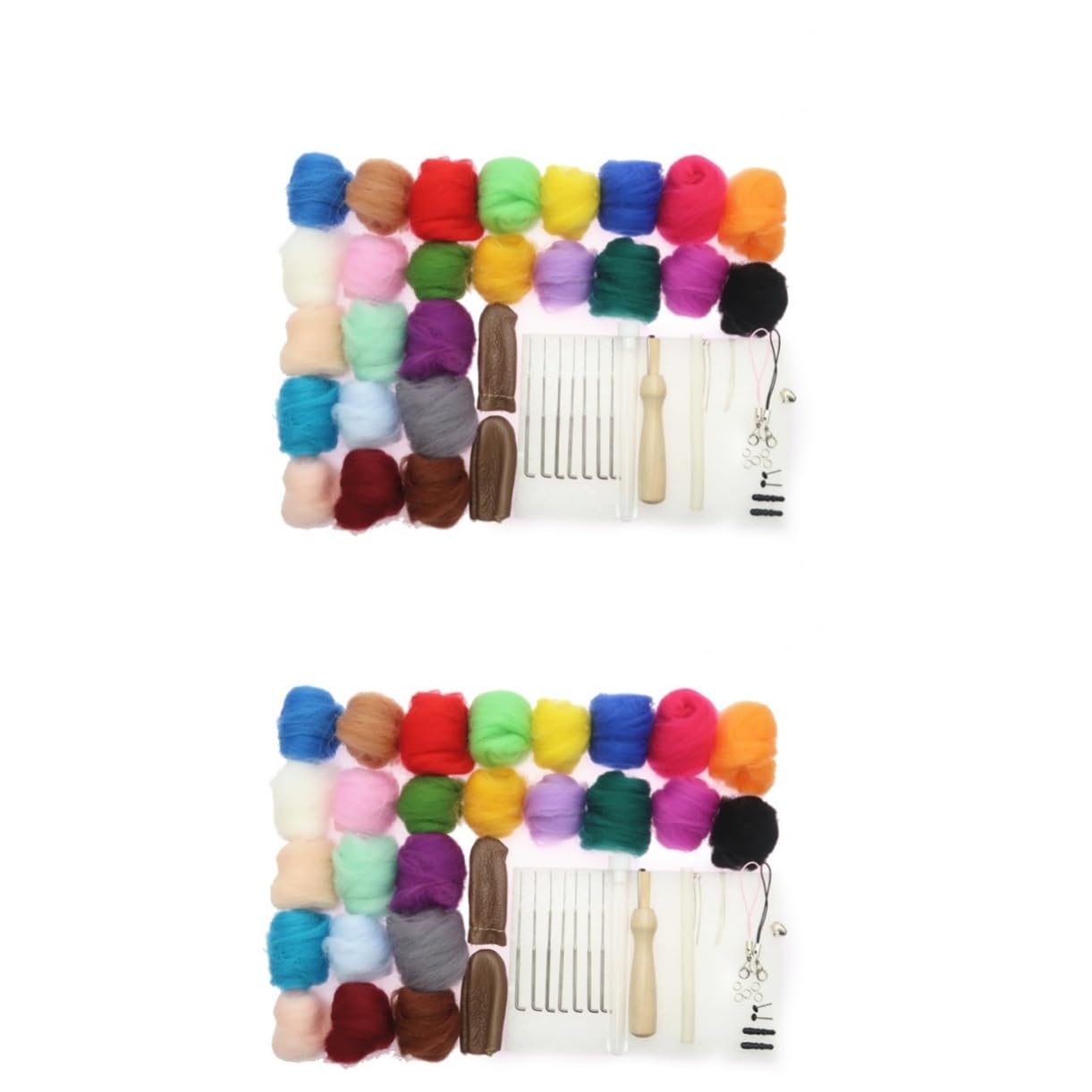 jojofuny 2 Juegos Kit de Fieltro de Aguja de Colores de Lana con Herramientas Lana para Manualidades para Principiantes y Proyectos de Afieltrado