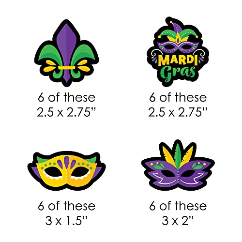 Decoración de Pitillos con Máscaras Mardi Gras - Set 24 miniatura 2