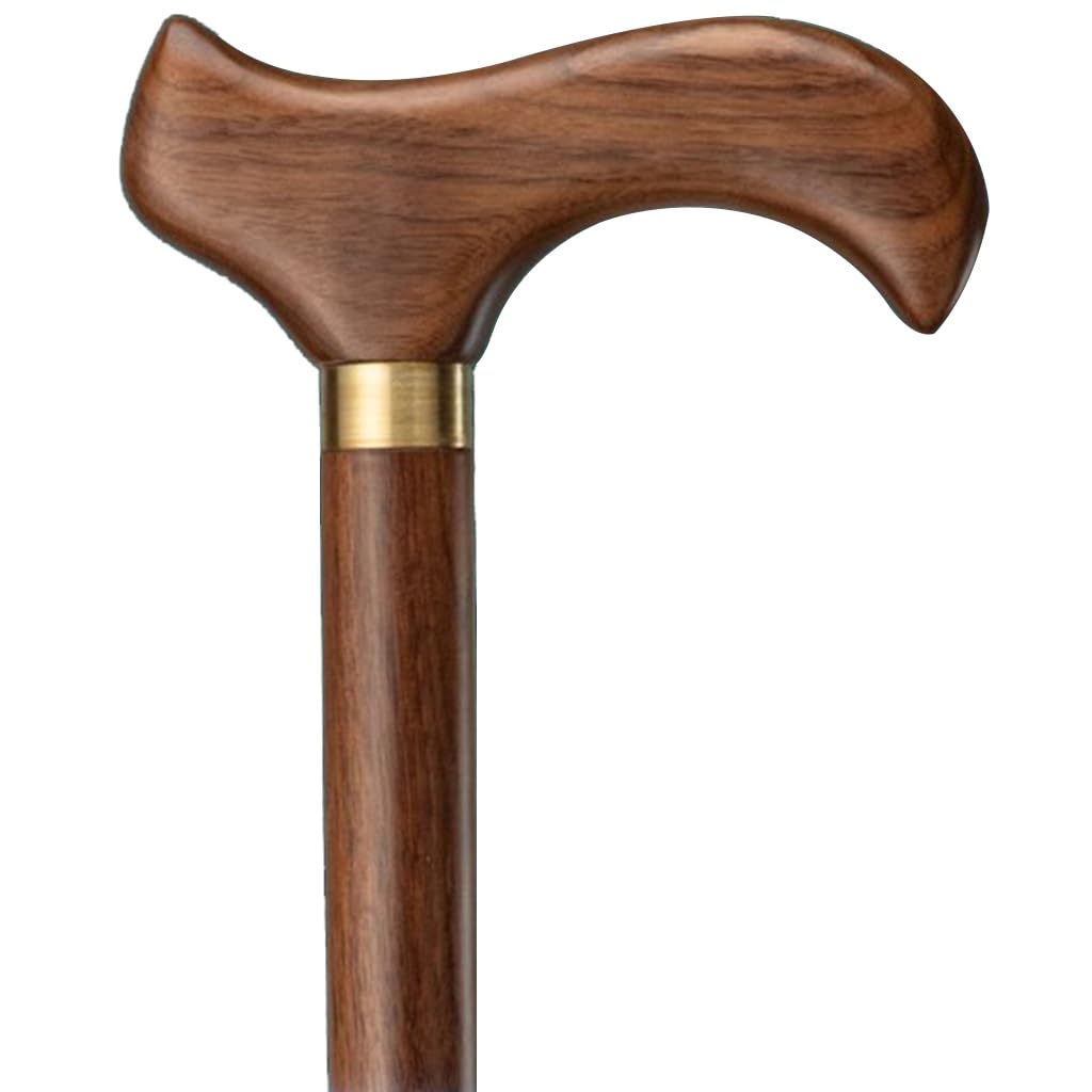 Bastone da passeggio in legno di noce con impugnatura ergonomica, 2 design ad arco, altezza regolabile da 80 a 93 cm, capacità 250 kg(A,87Cm(Use Height 165-170Cm))