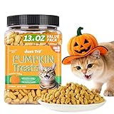 Just Try 13.4 OZ Pumpkin Cat Treats Cat Constipation Relief Hairball Control Healthy Salmon Snacks Training Biscuits Treats for Digestive Support Low Calorie Kitten Snacks