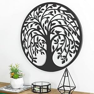 Remenna Metal Wall Art-Tree of Life Wall Decor 23inch Family Tree Metal Wall Hanging Bedroom Living Room Decor Outdoor Decoration (black) Remenna Metal Wall Art Tree of Life Wall Decor 23inch Family Tree Metal Wall Hanging Bedroom Living Room Decor Outdoor Decoration black