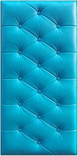 Pannelli A Parete Pelle 3D Morbida Gomma Piuma del PE, Autoadesivo Parete Sticker Impermeabile Carta da Parati Anti Collisione per La Scuola Materna del Bambino in Camera,Blu,10Pcs