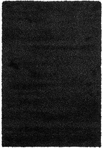Image of Handwoven Microfibre 3D Rug for Living Room (Black, 3 X 3 Feet (Round), Microfibre)