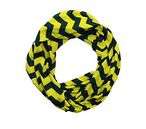 Dark Green & Yellow Chevron Infinity Scarf