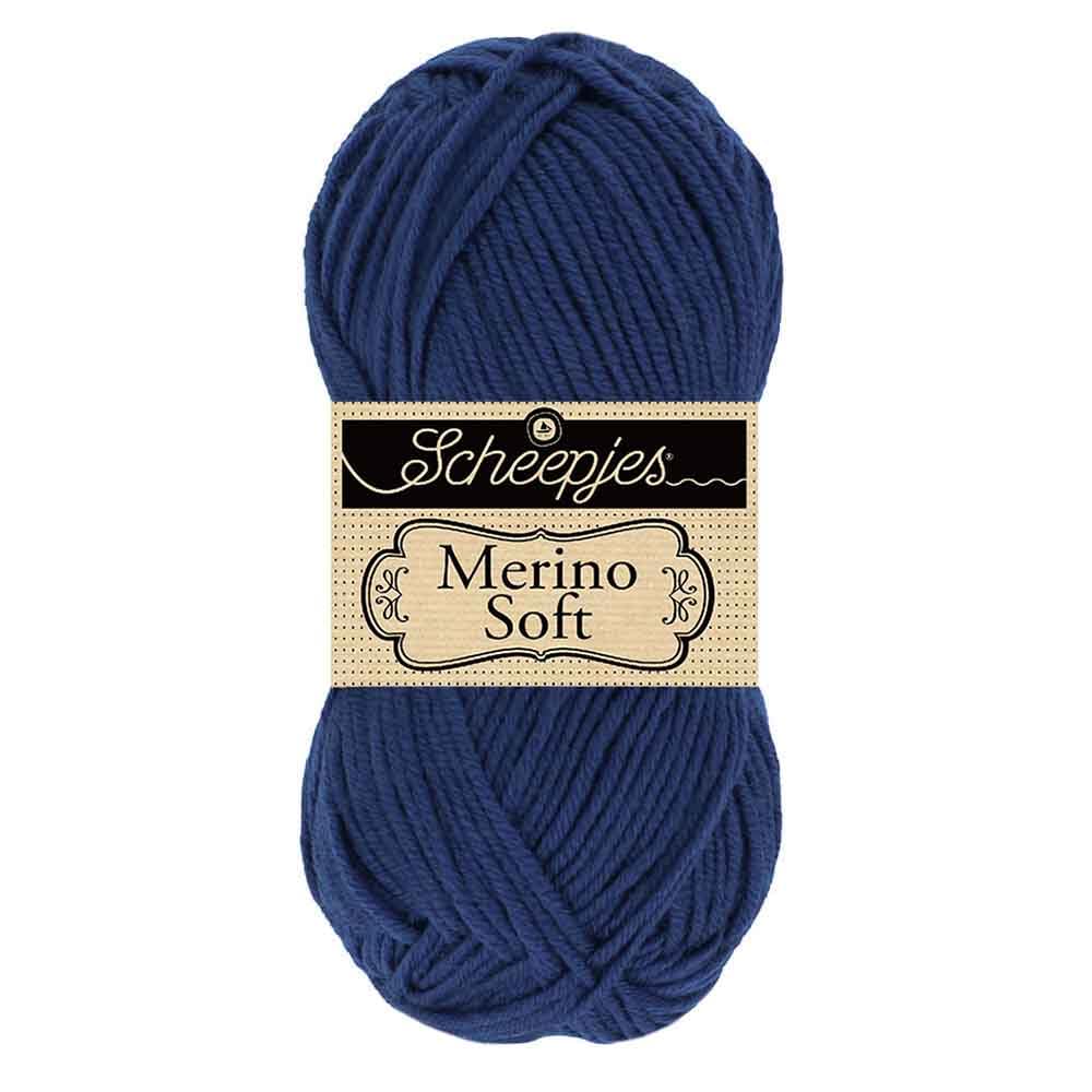 Scheepjes Merino Soft 1x50g - 616 Klimt, Blue Knitting and Crochet Yarn, DK