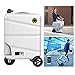 Zdcdy Smart Riding Scooter Valise, Portable Chariot Case Vélo Électrique avec Valise Rétractable Rod, Électrique Bagages Voiture avec Amovible d'alimentation, Charge de 90Kg, 28L,White