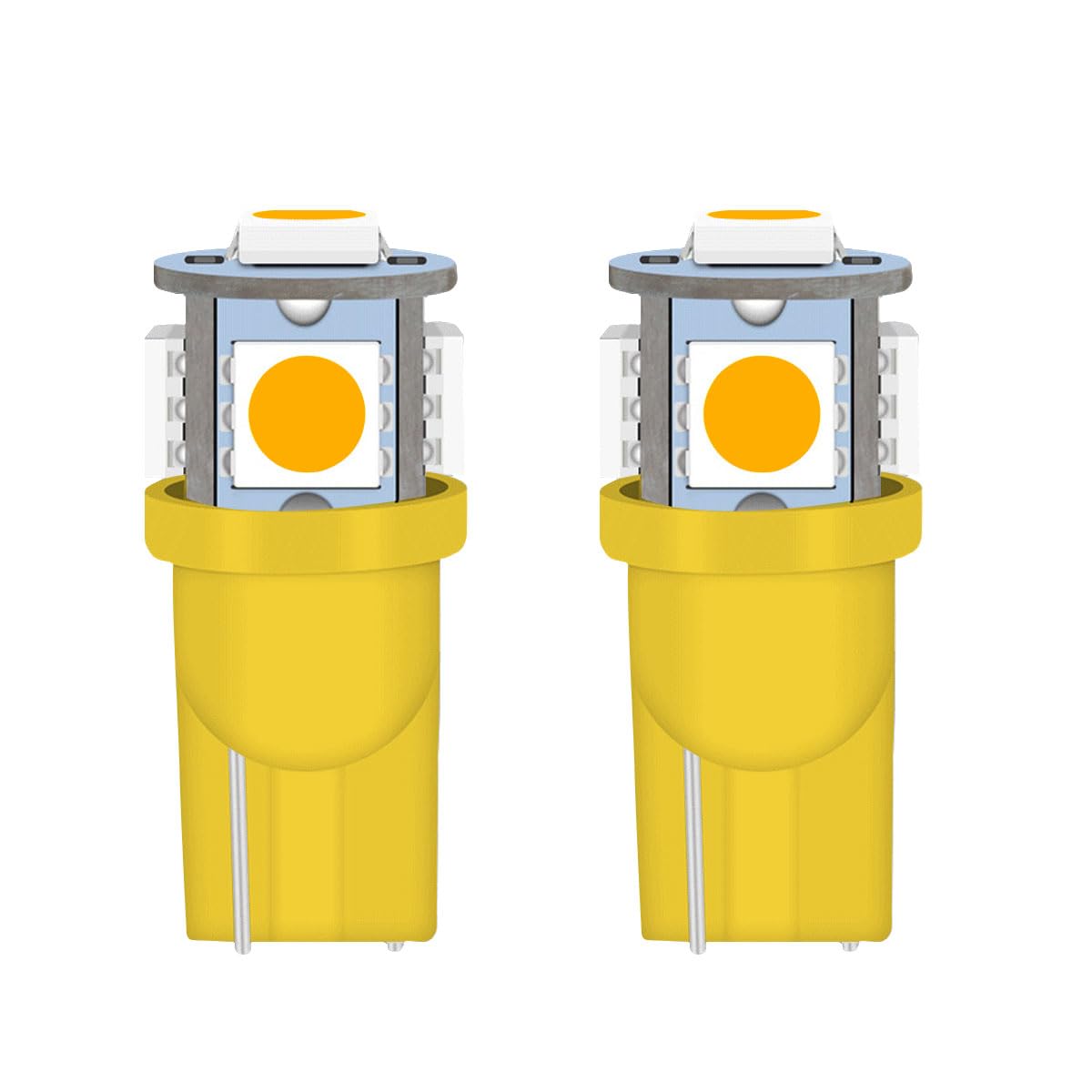 2PCS 194 LED Bulbs Tag Lights for License Plate, Wedge 168 T10 2825 5SMD LED Bulbs 5050 Chips 6000K Yellow, 12V Bulb Replacement for Car Interior Dome Map Door Courtesy License Plate Lights Lamp