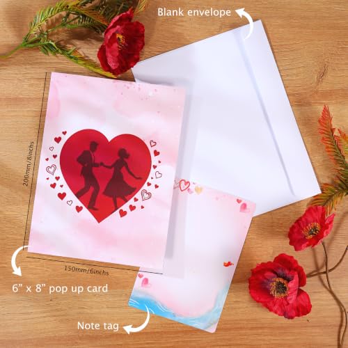 Image of Pop Up Anniversary Card for Wife, 3D Love Tree Couple Dancing Wedding Card