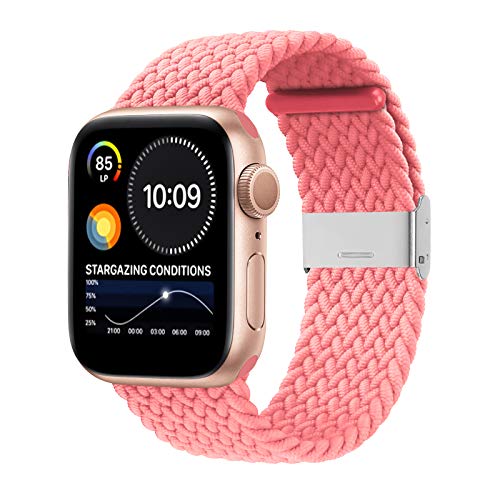 Pulseiras Bandiction para Apple Watch de 44 mm, 40 mm, 38 mm, 42 mm, 41 mm, 45 mm, 49 mm, loop solo trançadas, esportivas, unissex e ajustáveis para iWatch Ultra SE séries 8/7/6/5/4/3/2/1