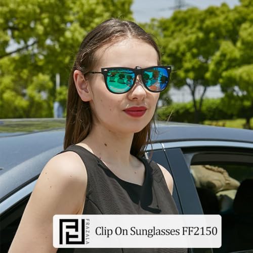 Image of Polarized Clip-on Sunglasses Over Prescription Glasses Anti-Glare UV Protection Flip-up Sun Glasses