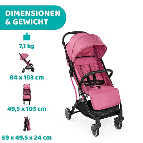 Chicco Trolley Me Leichter Kinderwagen ab Geburt bis 15 kg, Liege- und Klappbuggy mit Trolleyfunktion, Kompakt, Regenschutz und Ausziehbares Sonnenverdeck