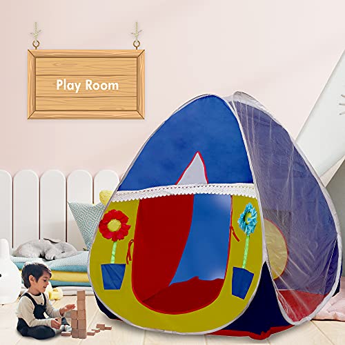 Goyal’s Igloo Shape Kids Play Tent House PopUp & Foldable for 1-12 Years – 110 x 110 x 120 cm Window Type (Multi Colour)