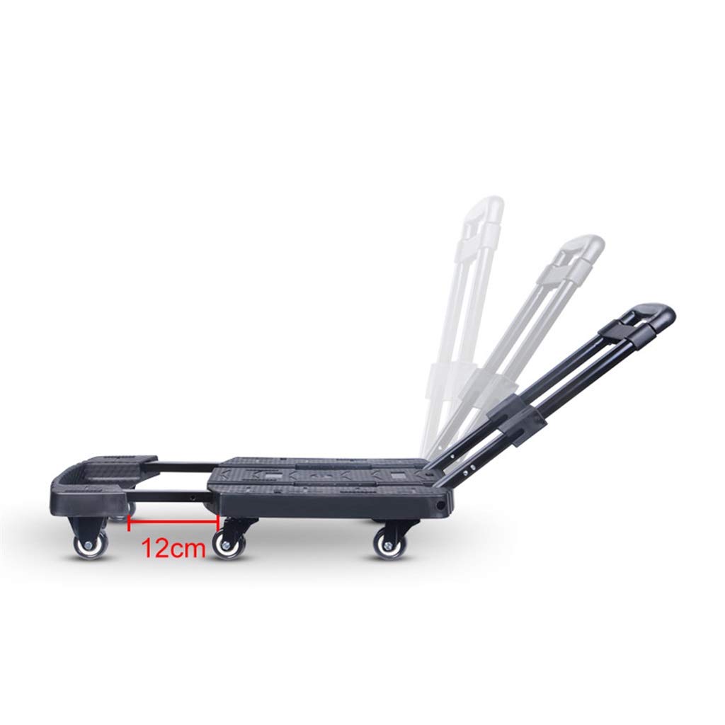 Carrello per la movimentazione / Carrello della spesa, Base allargata, Telescopico e portatile, Carico da 100 kg, Spinta diritta e trazione, per Movimentazione merci, Controllo bagagli