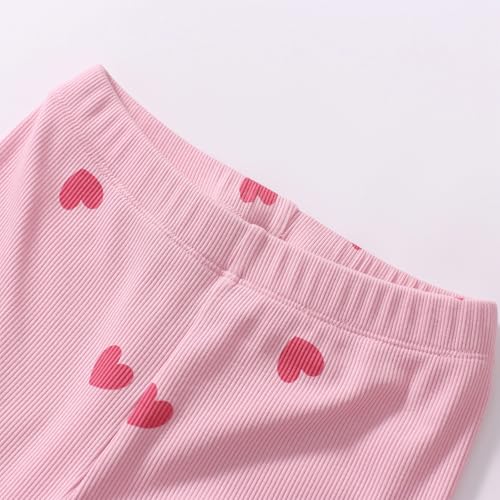 Image of HILEELANG Toddler Girl Fall Outfits Clothing Pants Set Sweatshirt Cotton Strench Leggings Playwear Sets 2pc