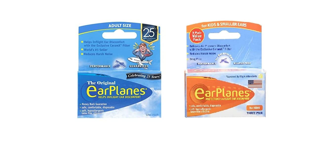 EarPlanes Combo Pack,Travel earplugs,Earplugs For Airplane Travel Ear Protection Earplugs,Prevent in flight ear discomfort pressure preventing earplug for Travel Ear Protection for both Kids and adults (Combo Pack, Adult 1 Pair + Kids 3 Pair)-image-43