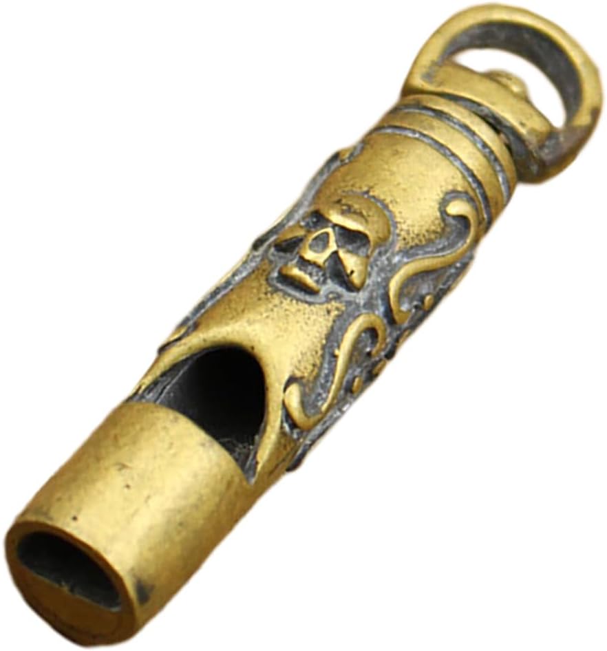 Abaodam Loudest Brass Whistle Keychain, Skeleton Emergency Copper Whistle for Outdoor Survival, Hiking and Camping, Portable for Coaches and Referees
