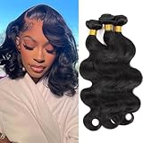 Human Hair Bundles Body Wave Human Hair 100% Unprocessed Brazilian Virgin Weave 3 Bundle Real Natural Black Wet and Wavy Hair Extensions for Women 8 8 8 Inch